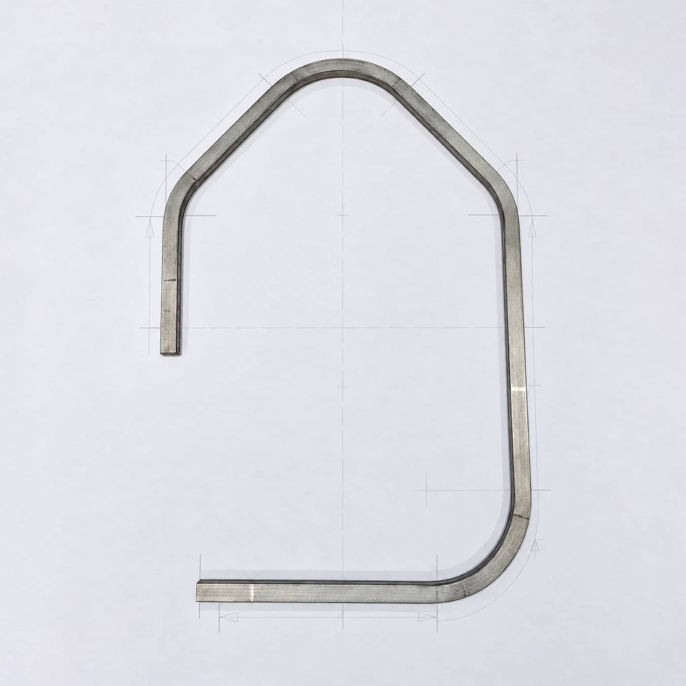 3D profielcontour op technische tekening