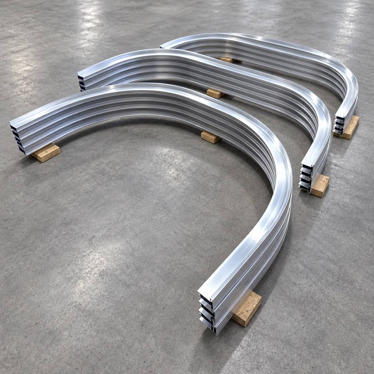 Serie nauwkeurig gebogen rvs buizen voor een procesinstallatie
